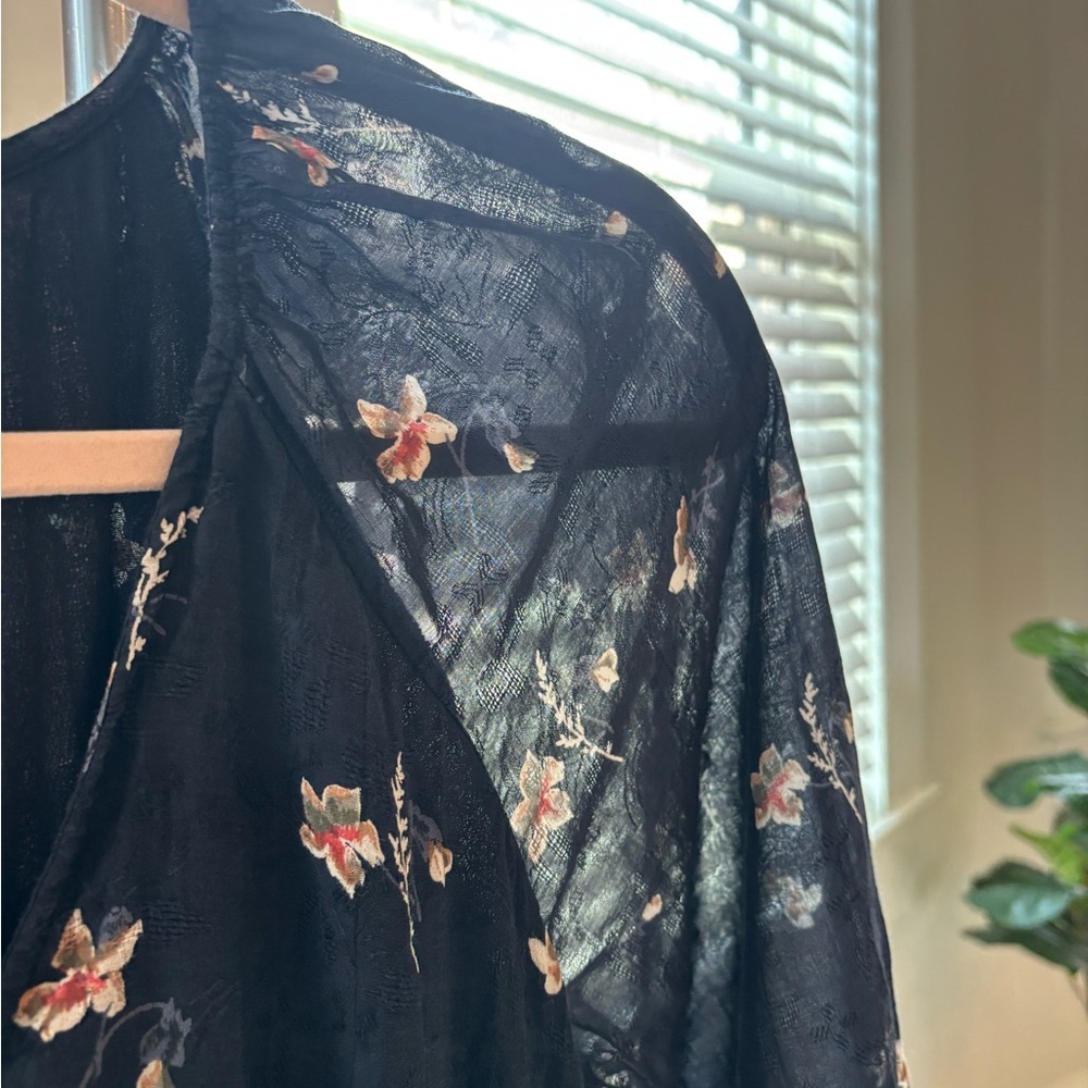 Joie Floral Midi Dress S Navy Boho Wedding Guest Dress NWOT - Picture 9 of 12